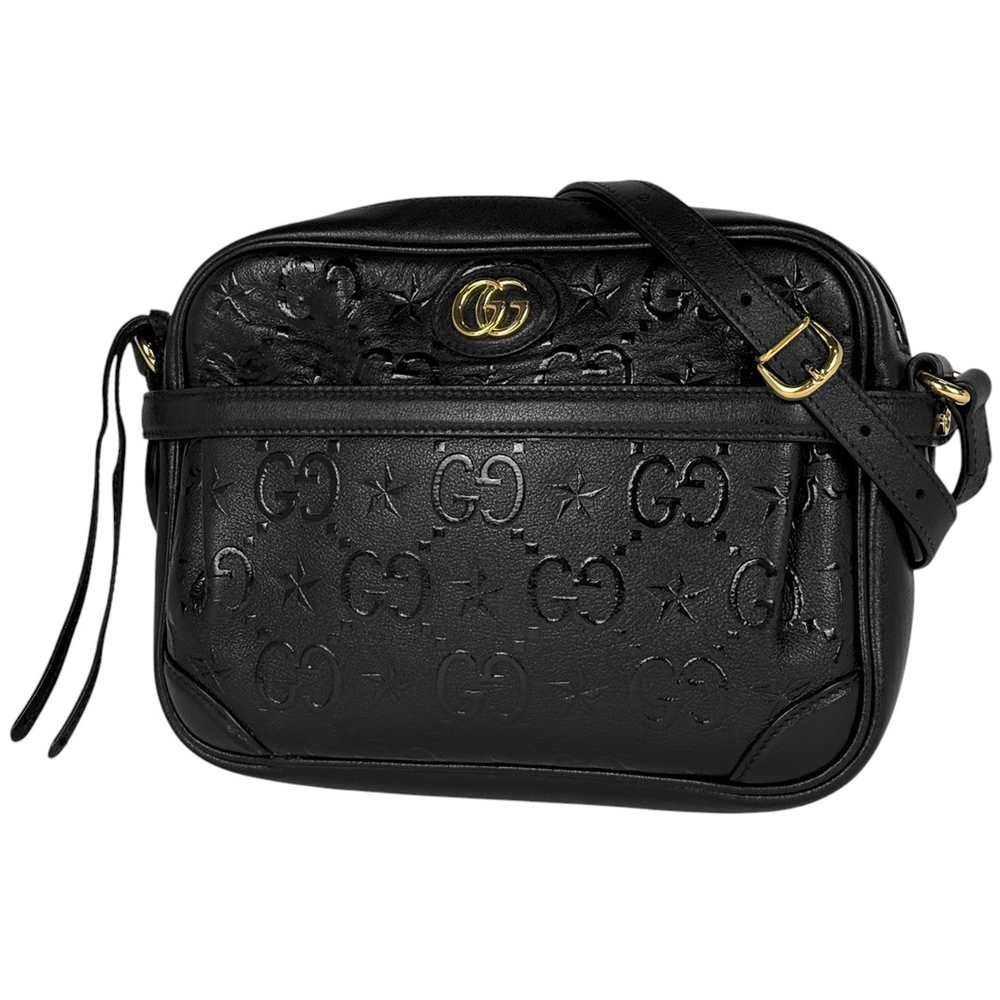 Gucci GG shoulder bag star leather black